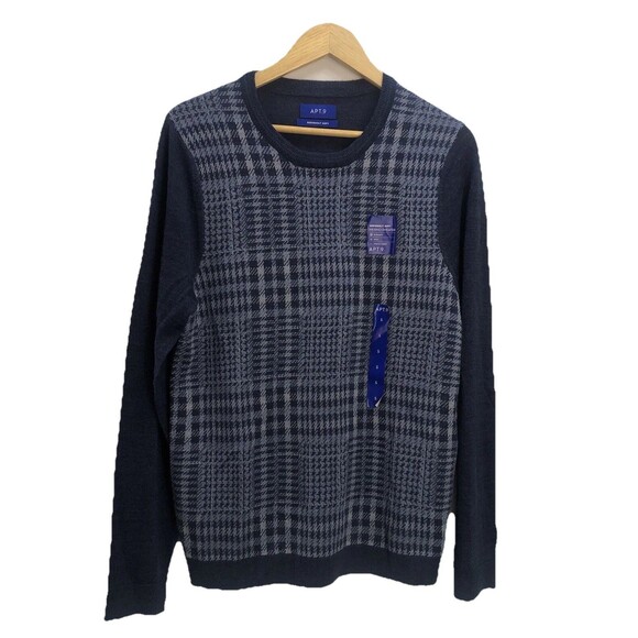 Apt. 9 Other - New Apt. 9 Merino Men's Sz Small Sweater Pullover Colorblock Stretch Round Neck